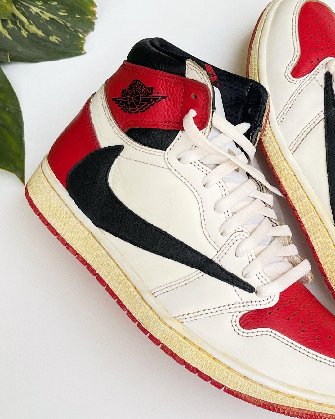 RED BLACK WHITE CUSTOM AIR JORDAN 1 - Image 3