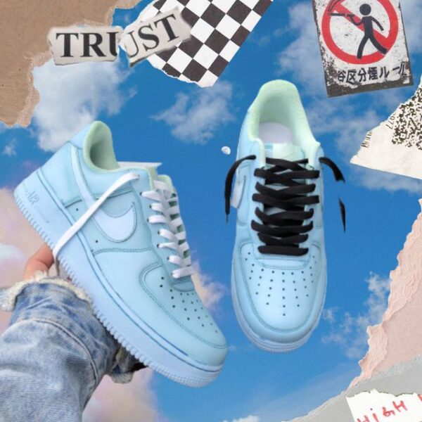 Baby IM Blue Dyed Air Force 1S