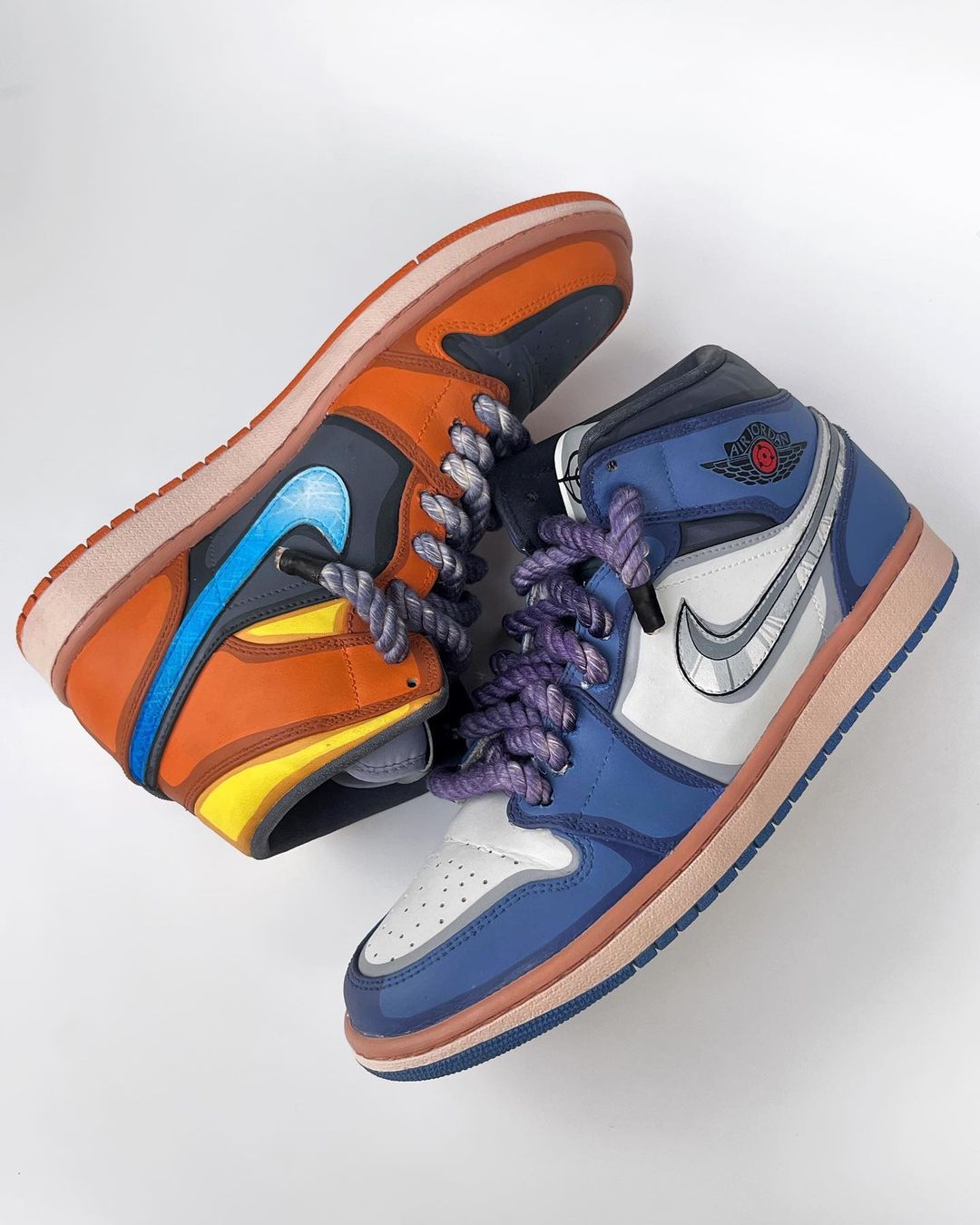 ORANGE YELLOW BLUE WHITE BLACK CUSTOM AIR FORCE 1 - Image 2
