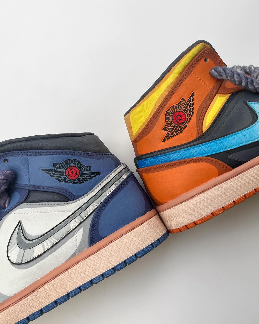 ORANGE YELLOW BLUE WHITE BLACK CUSTOM AIR FORCE 1 - Image 3