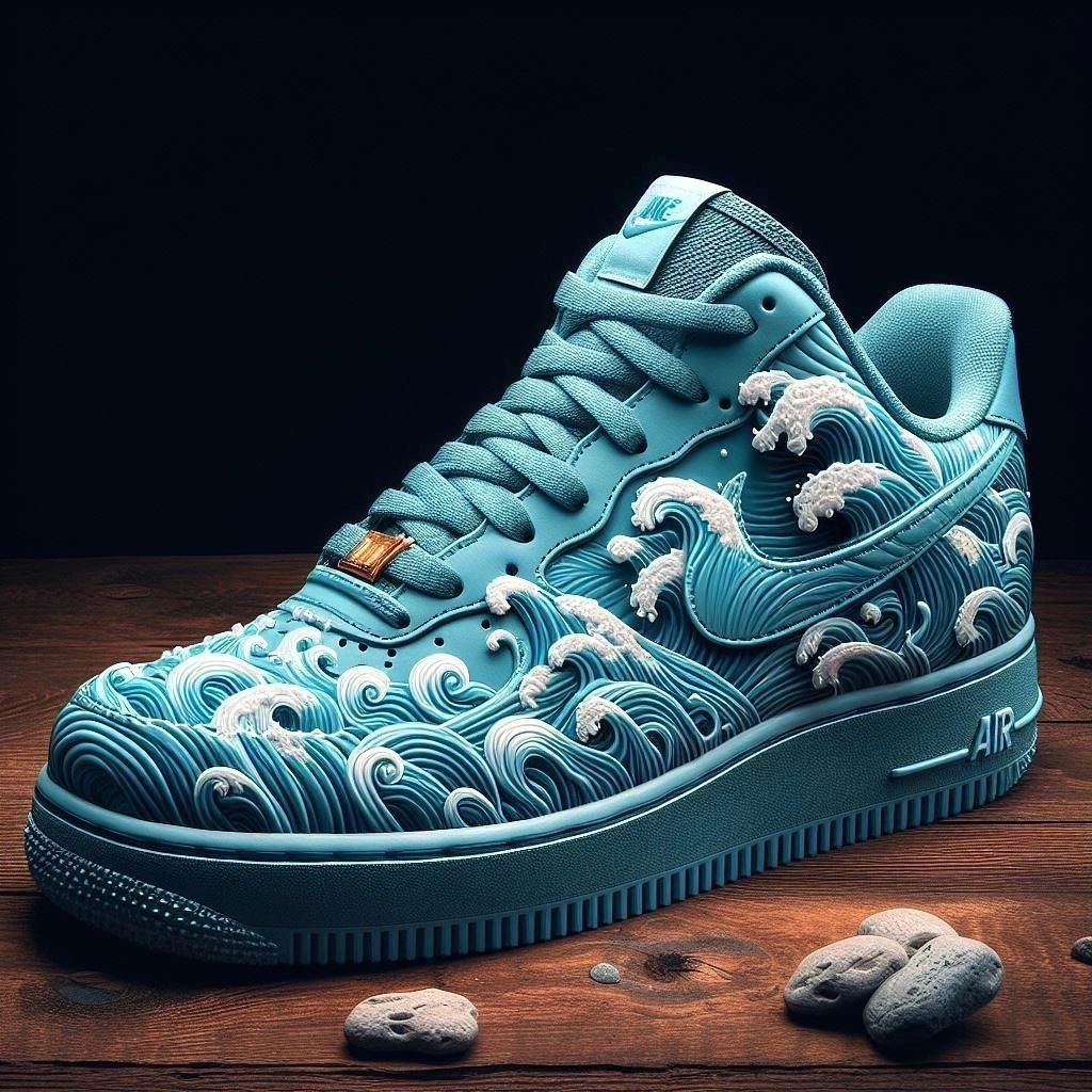 BLUE WAVE STICKER CUSTOM NIKE AIR FORCE 1