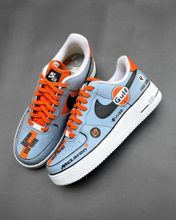 CAR COLOR BLUE ORANGE BLACK CUSTOM AIR FORCE 1 - Image 7