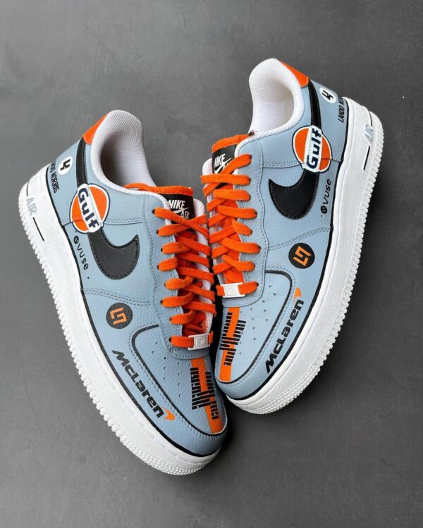 CAR COLOR BLUE ORANGE BLACK CUSTOM AIR FORCE 1 - Image 6