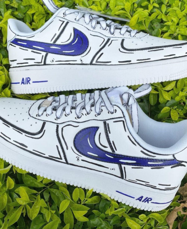PURPLE CARTOON LINE CUSTOM AIR FORCE 1 - Image 2