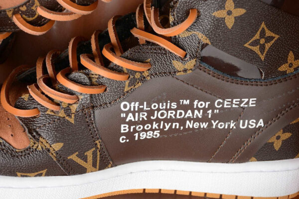 OFF-LOUIS LV CUSTOM AIR JORDAN 1 - Image 5
