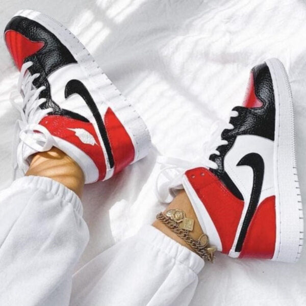 BLACK RED CUSTOM AIR JORDAN 1