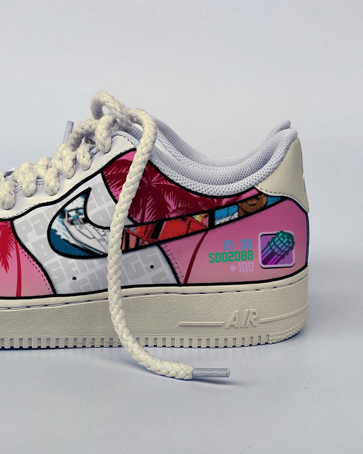 COCONUT TREE PINK WHITE CUSTOM AIR FORCE 1 - Image 7
