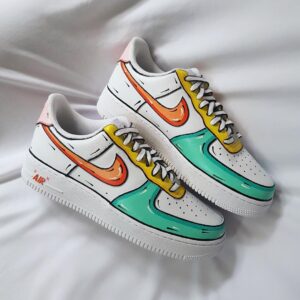 ORANGE YELLOW LIGHT GREEN CUSTOM AIR FORCE 1