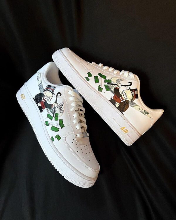MILLIONARE MONEY CARTOON ROLE GREEN WHITE CUSTOM AIR FORCE 1 - Image 6