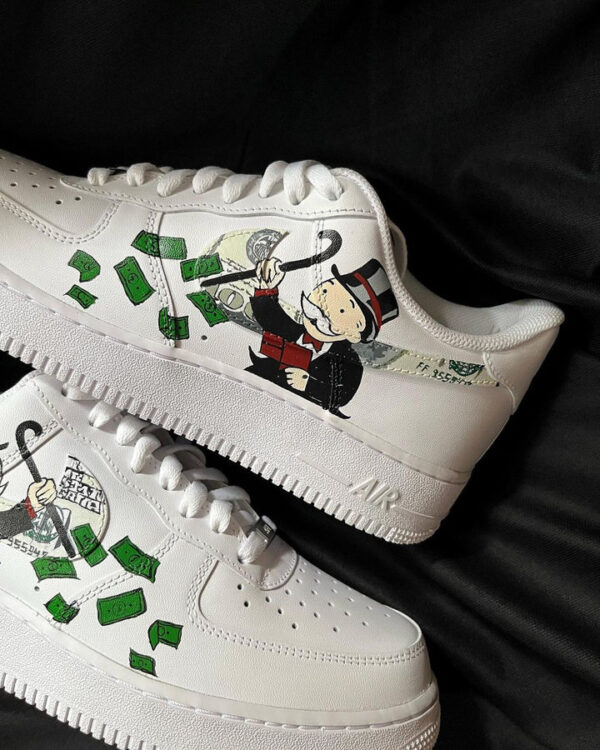 MILLIONARE MONEY CARTOON ROLE GREEN WHITE CUSTOM AIR FORCE 1 - Image 7