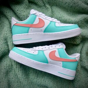 Teal And Pink Colorblock Air Force 1