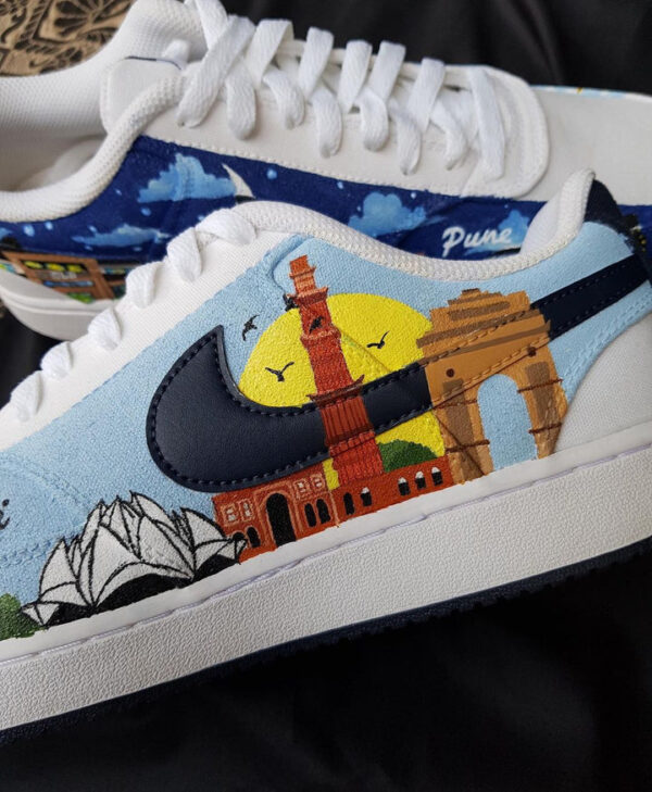 VILLAGE MOON NIGHT CLOUD DARK LIGHT BLUE BLACK CUSTOM AIR FORCE 1 - Image 10