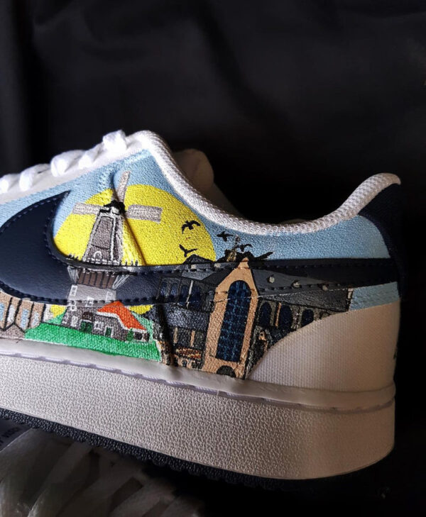 VILLAGE MOON NIGHT CLOUD DARK LIGHT BLUE BLACK CUSTOM AIR FORCE 1 - Image 12