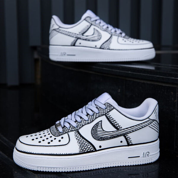 SKETCH LINES CUSTOM AIR FORCE 1 - Image 6