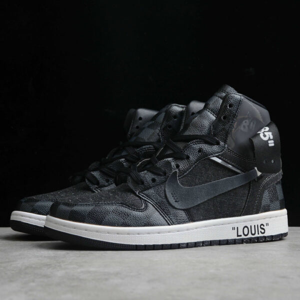BLACK OFF-LOUIS LV CUSTOM AIR JORDAN 1 - Image 5