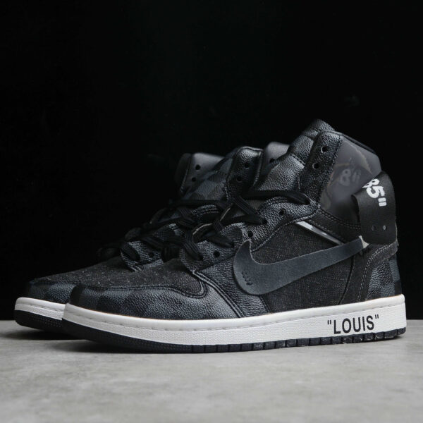 BLACK OFF-LOUIS LV CUSTOM AIR JORDAN 1