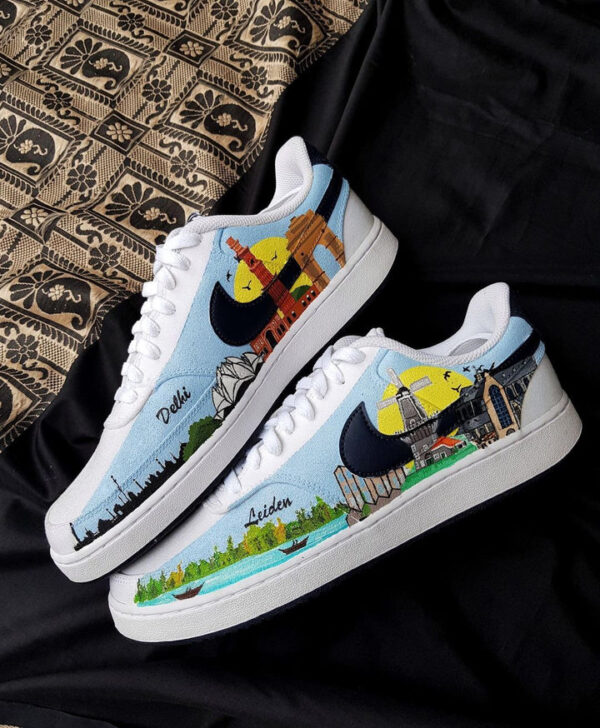 VILLAGE MOON NIGHT CLOUD DARK LIGHT BLUE BLACK CUSTOM AIR FORCE 1 - Image 16