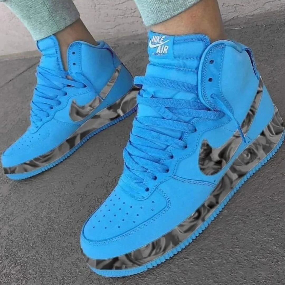 BLUE GRAY ROSE CUSTOM NIKE AIR FORCE 1