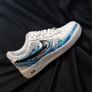 SEA WAVE BLUE BLACK CUSTOM AIR FORCE 1