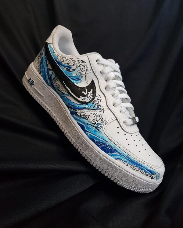 SEA WAVE BLUE BLACK CUSTOM AIR FORCE 1 - Image 2