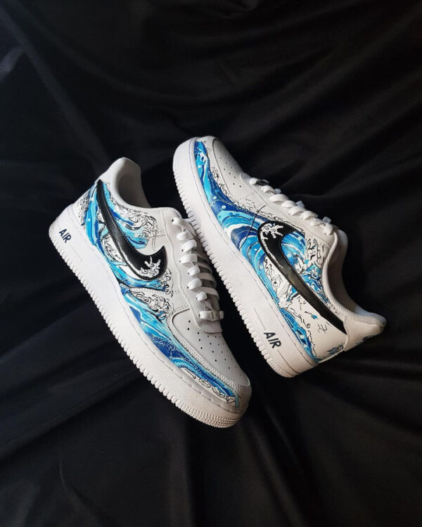 SEA WAVE BLUE BLACK CUSTOM AIR FORCE 1 - Image 8