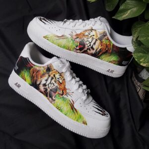 TIGER GRASS CLAWN GREEN BLACK BROWN CUSTOM AIR FORCE 1