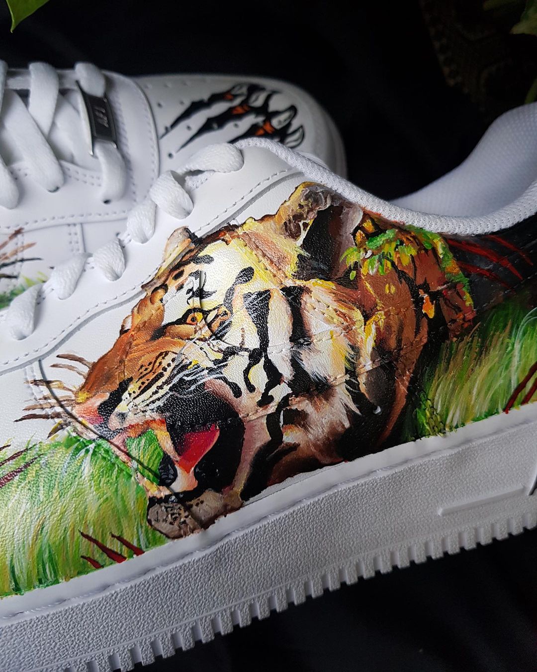 TIGER GRASS CLAWN GREEN BLACK BROWN CUSTOM AIR FORCE 1 - Image 2