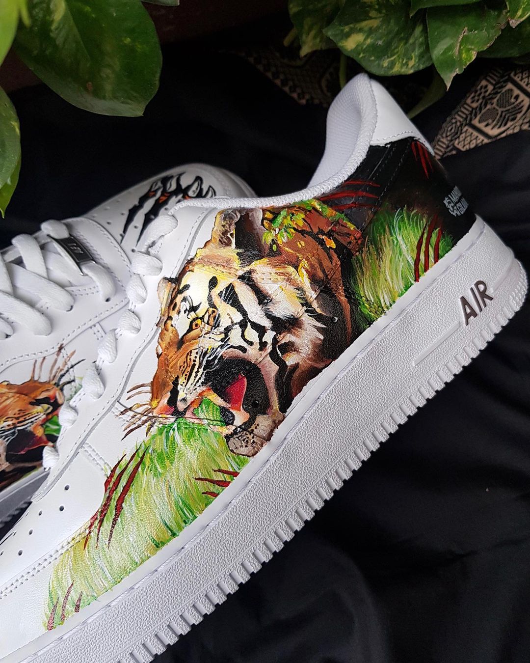 TIGER GRASS CLAWN GREEN BLACK BROWN CUSTOM AIR FORCE 1 - Image 3