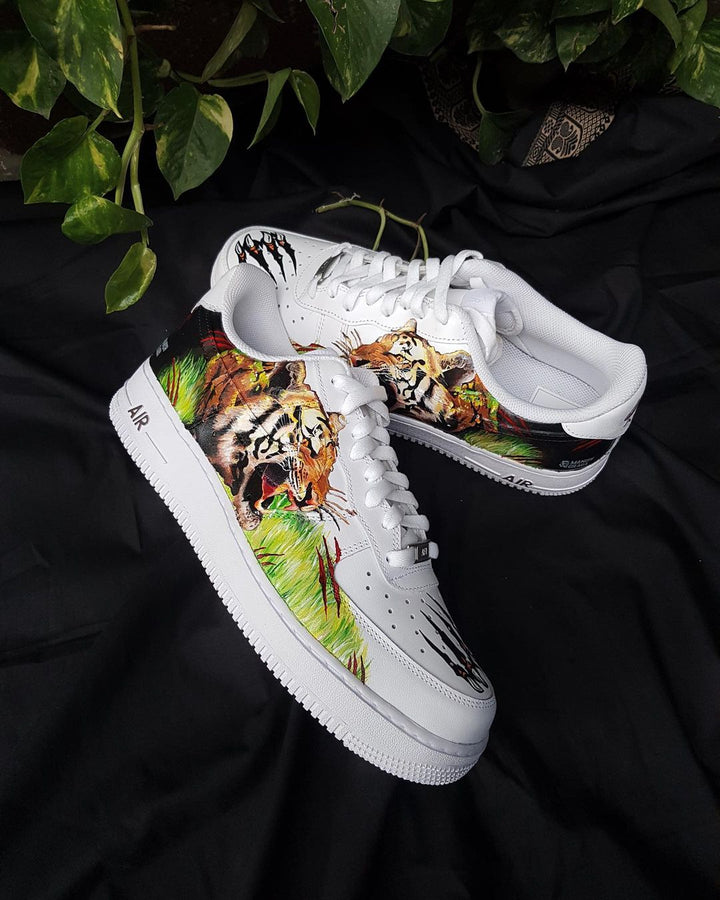 TIGER GRASS CLAWN GREEN BLACK BROWN CUSTOM AIR FORCE 1 - Image 14