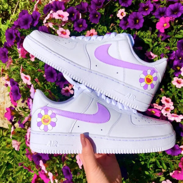 Custom Air Force 1 Lilac Pastel Murakami Flower ??