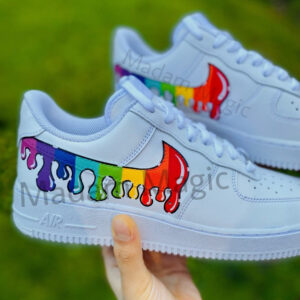 COLORFUL RAINBOW OIL PAINTING DRIP CUSTOM AIR FORCE 1