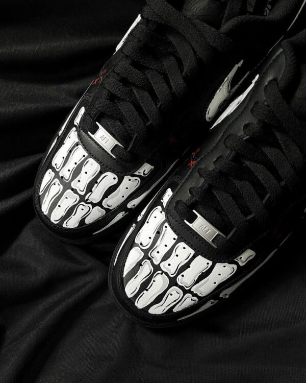 SKELETON BLACK WHITE RED CUSTOM AIR FORCE 1 - Image 10