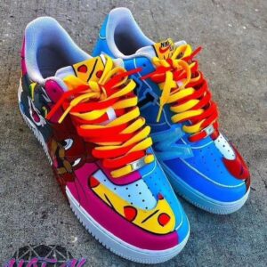 CARTOON MOUSE CAT BLUE YELLOW PURPLE CUSTOM AIR FORCE 1