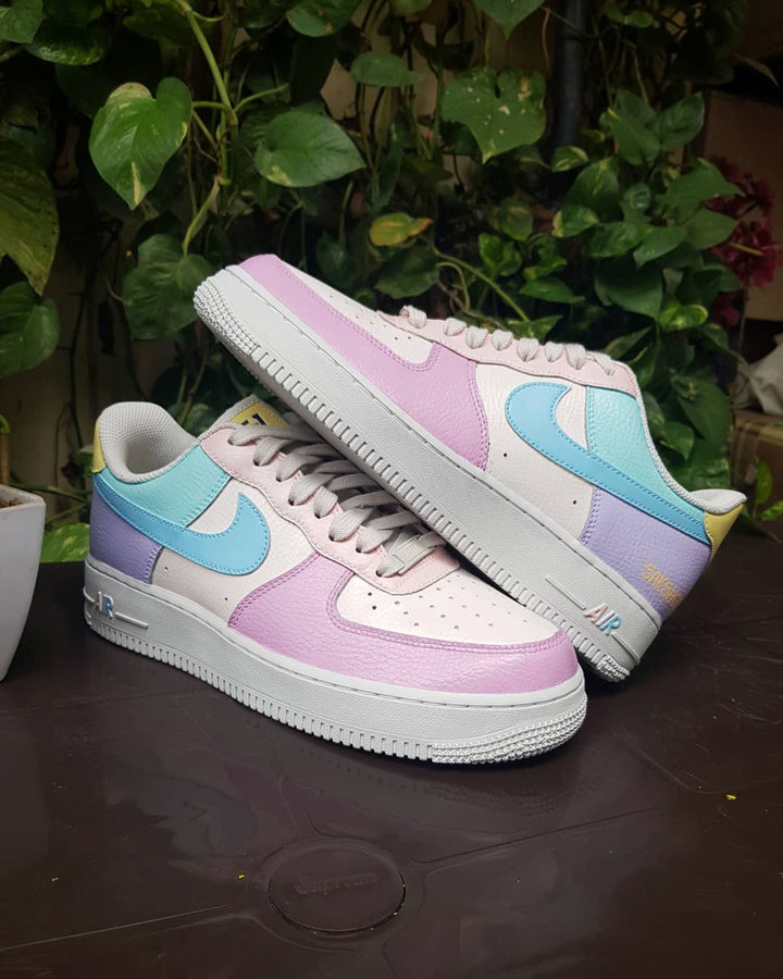 BLUE PURPLE PINK GOLD CUSTOM AIR FORCE 1 - Image 11