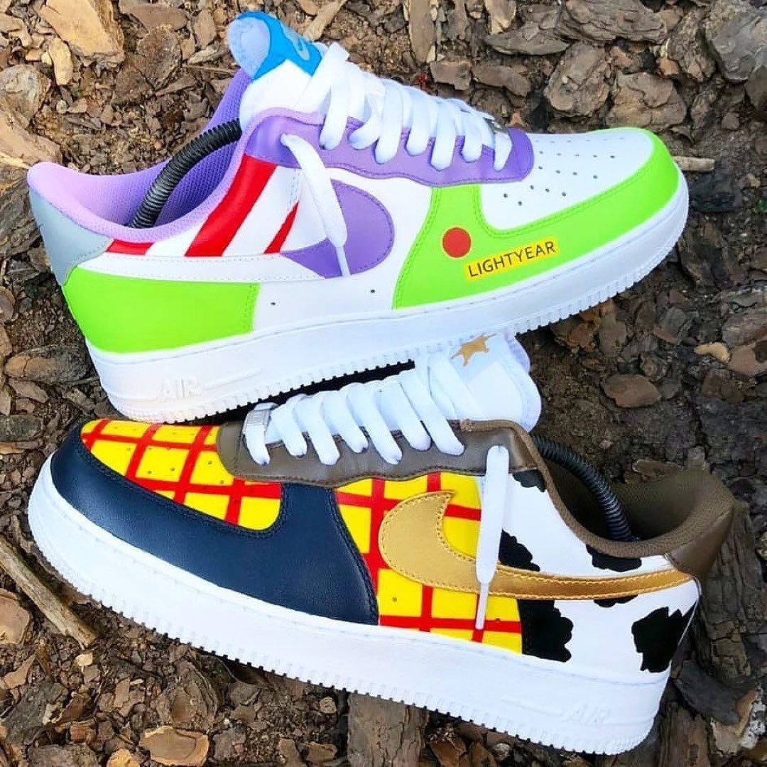 RED STRIPE YELLOW PUEPLE GREEN BLOCK CUSTOM AIR FORCE 1
