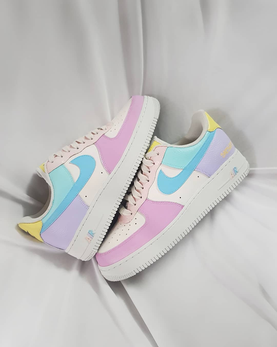 BLUE PURPLE PINK GOLD CUSTOM AIR FORCE 1 - Image 7