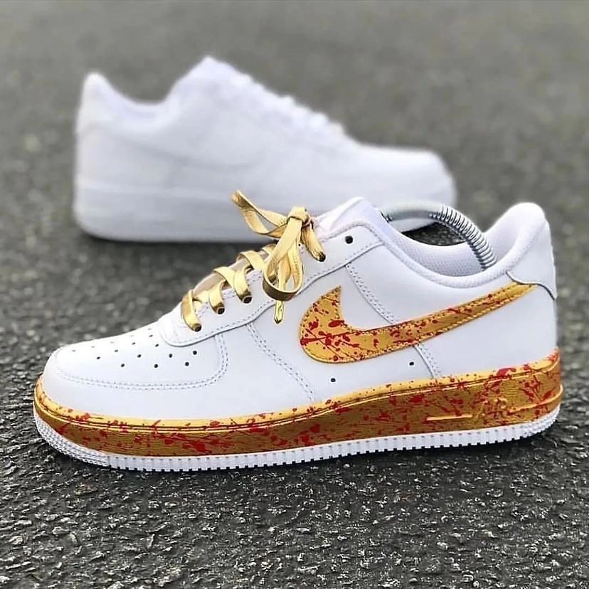 GOLD RED BLOODY CUSTOM AIR FORCE 1