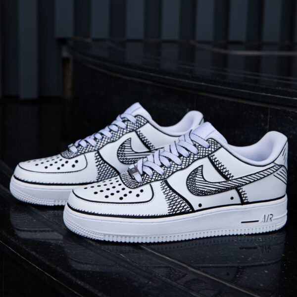 SKETCH LINES CUSTOM AIR FORCE 1 - Image 3