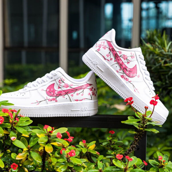 PINK FLOWERS CUSTOM AIR FORCE 1 - Image 4