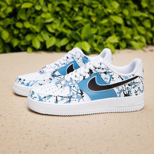 BLACK BLUE SPLATTER CUSTOM AIR FORCE 1 - Image 7