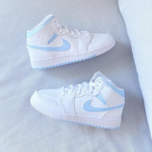 BABY BLUE WHITE CUSTOM AIR JORDAN 1