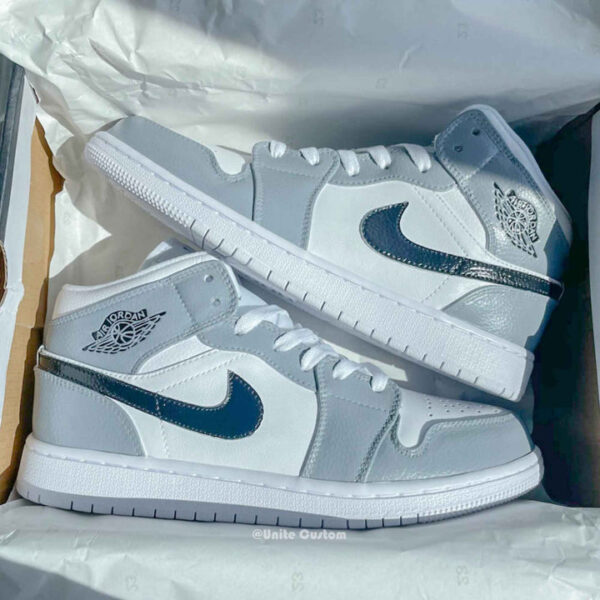 CUSRTOM AIR JORDAN 1 GRAY - Image 6