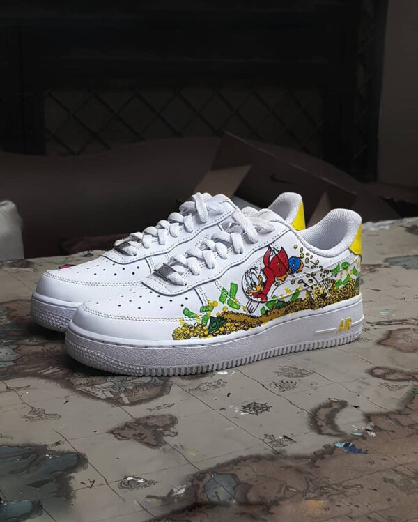 CARTOON DUCK GOLD COIN RED GREEN CUSTOM AIR FORCE 1 - Image 10