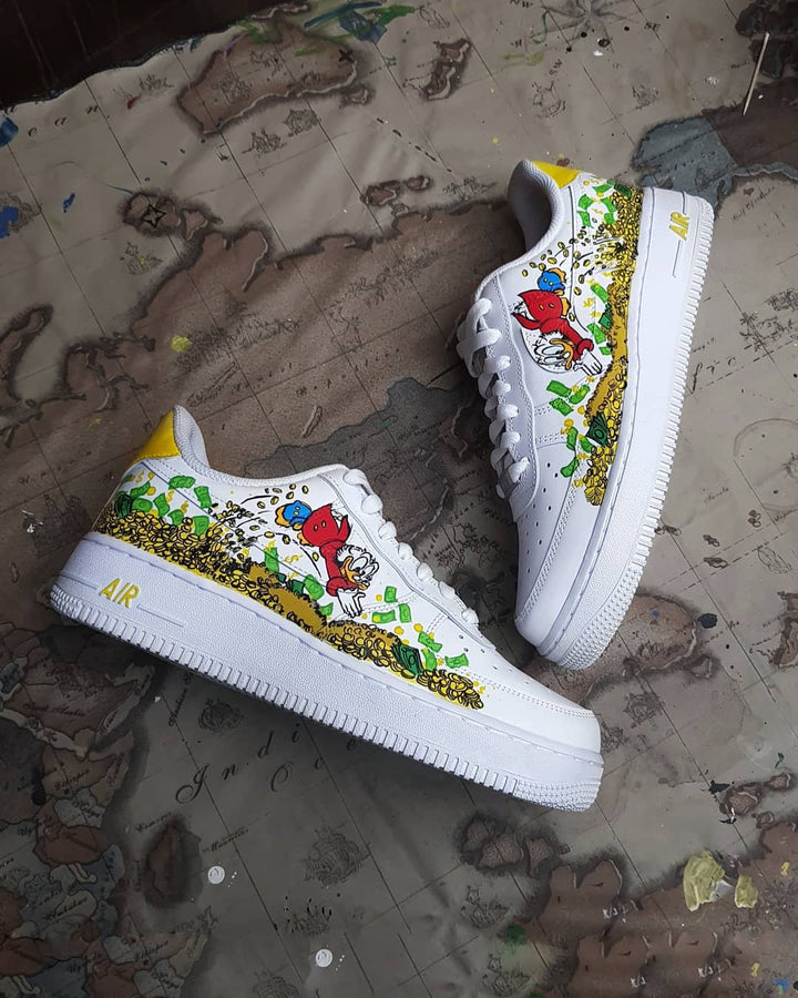 CARTOON DUCK GOLD COIN RED GREEN CUSTOM AIR FORCE 1 - Image 7