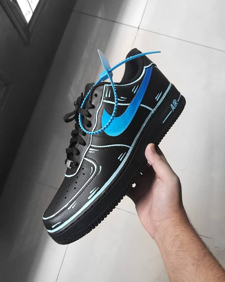 BLACK BLUE SENSE OF FUTURE CUSTOM AIR FORCE 1 - Image 7