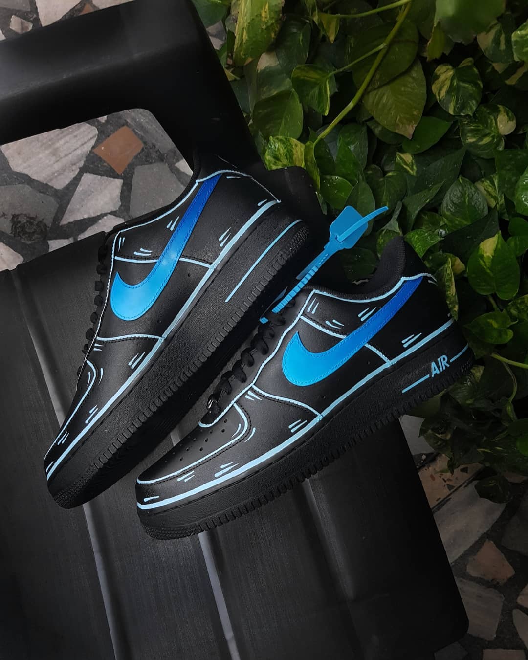 BLACK BLUE SENSE OF FUTURE CUSTOM AIR FORCE 1 - Image 3