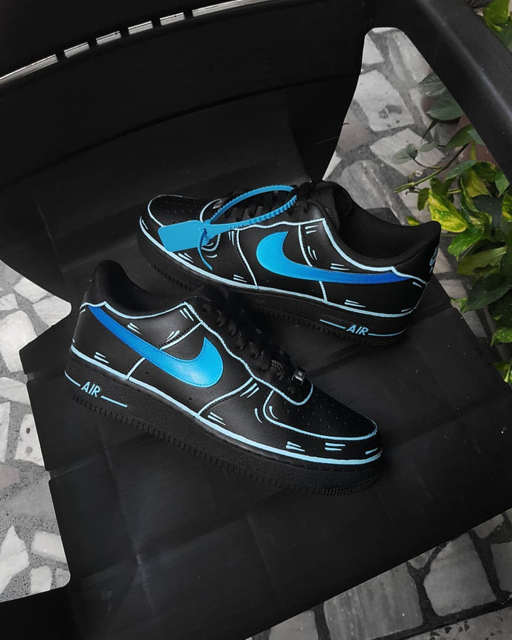 BLACK BLUE SENSE OF FUTURE CUSTOM AIR FORCE 1 - Image 9