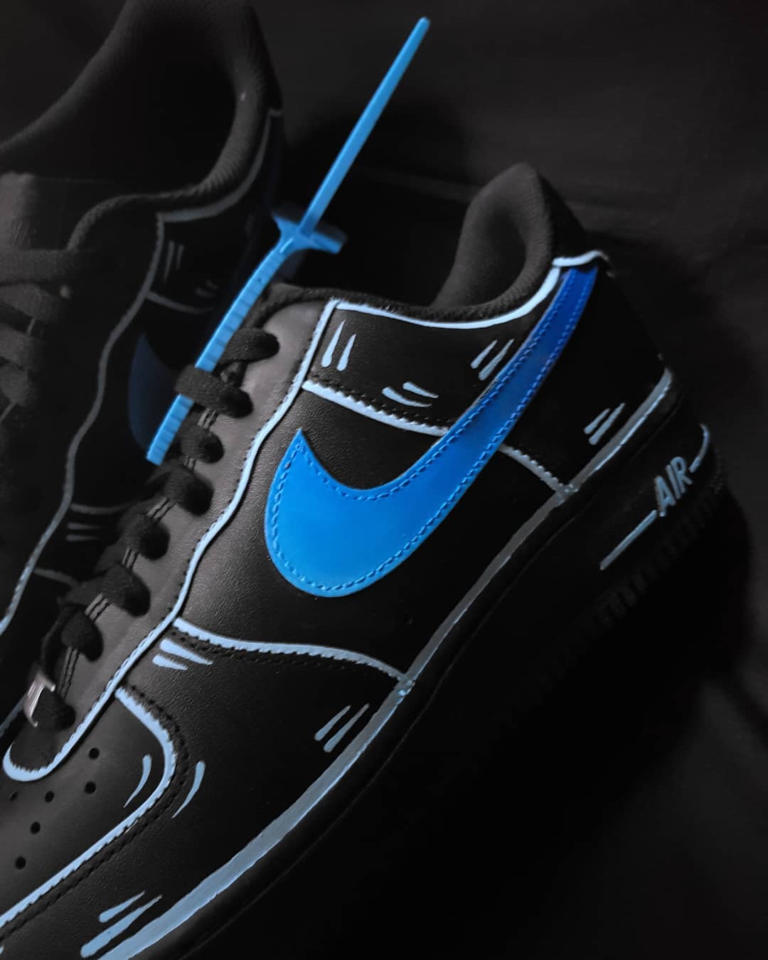 BLACK BLUE SENSE OF FUTURE CUSTOM AIR FORCE 1 - Image 5