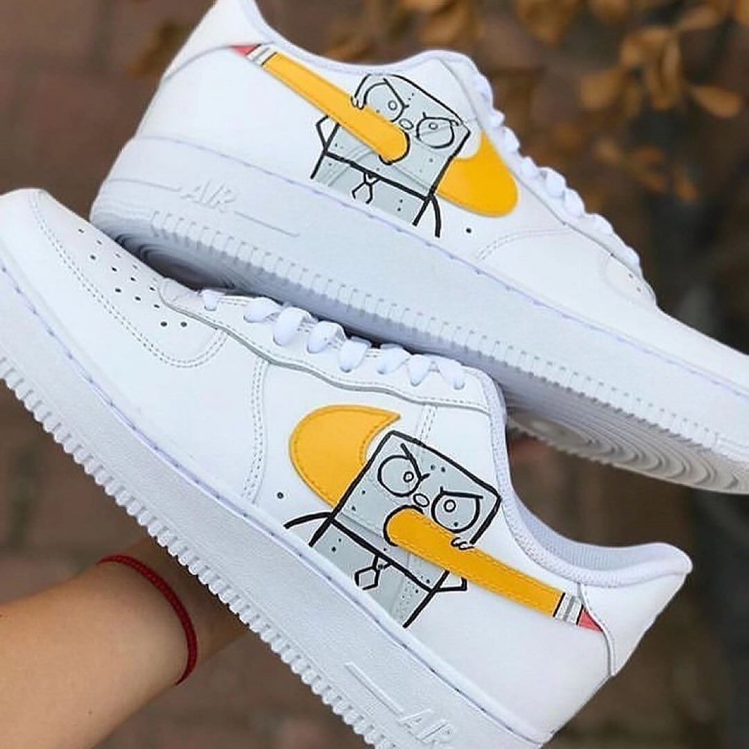 CARTOON ROLE GRAY YELLOW CUSTOM AIR FORCE 1
