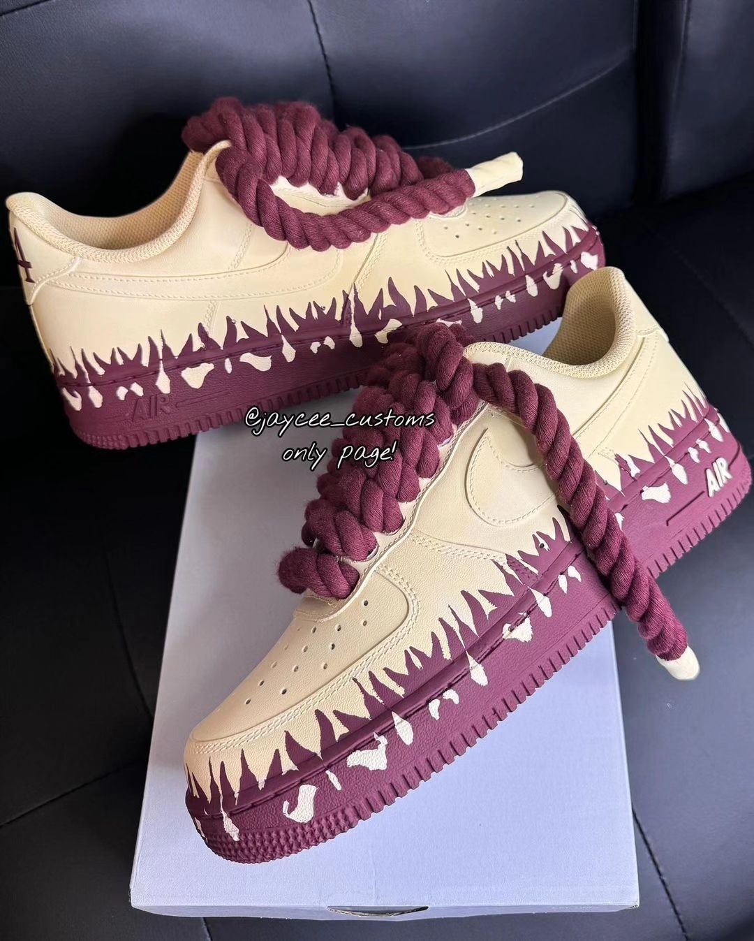 PURPLE EXTRA LACE FIRE CUSTOM AIR FORCE 1